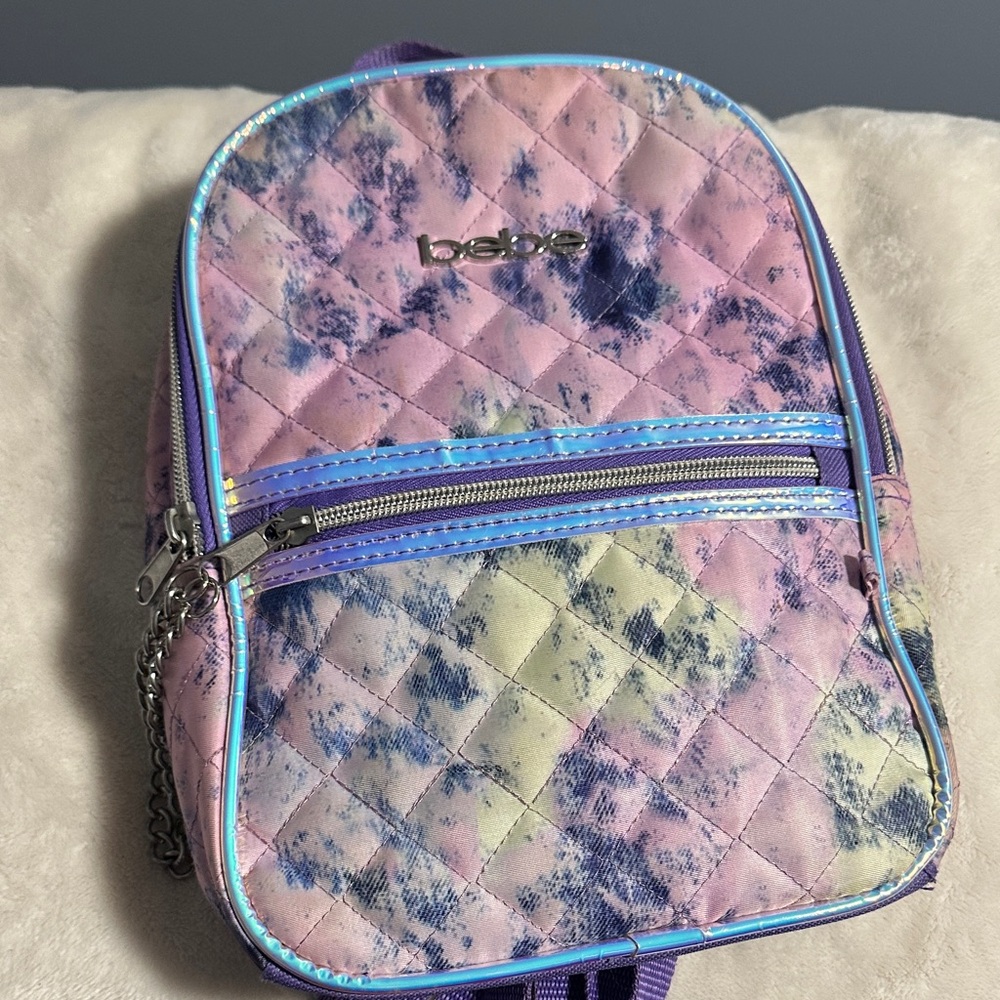 Bebe Pastel Tie-Dye Quilted Backpack